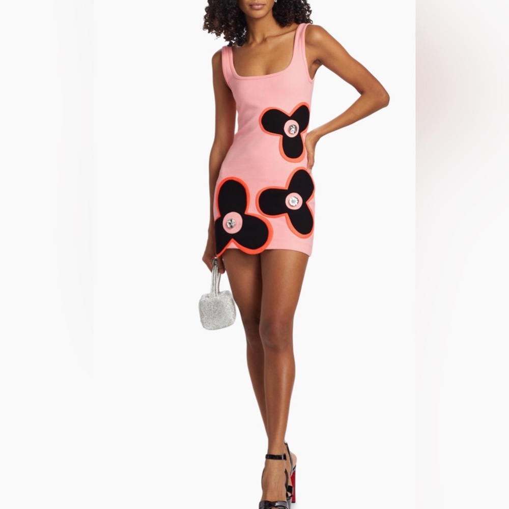 AREA Pink and Black Mini Dress - Picture 3 of 15